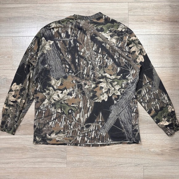 Vintage Mossy Oak Camo Long Sleeve Pocket Tee Faded Hunting‎ Outdoors Men's XL - Picture 7 of 9
